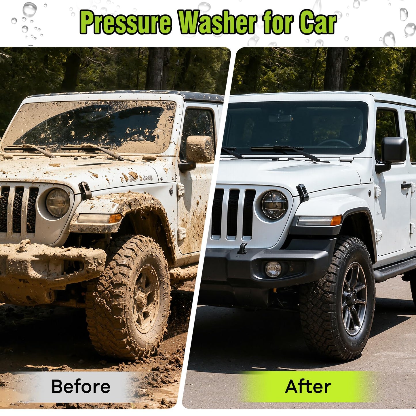 LWQ Pressure Washer, Portable Power Washer, 4 Quick Connect Nozzles, High Pressure Cleaning Machine for Car Fence Driveway Patio Washing and More