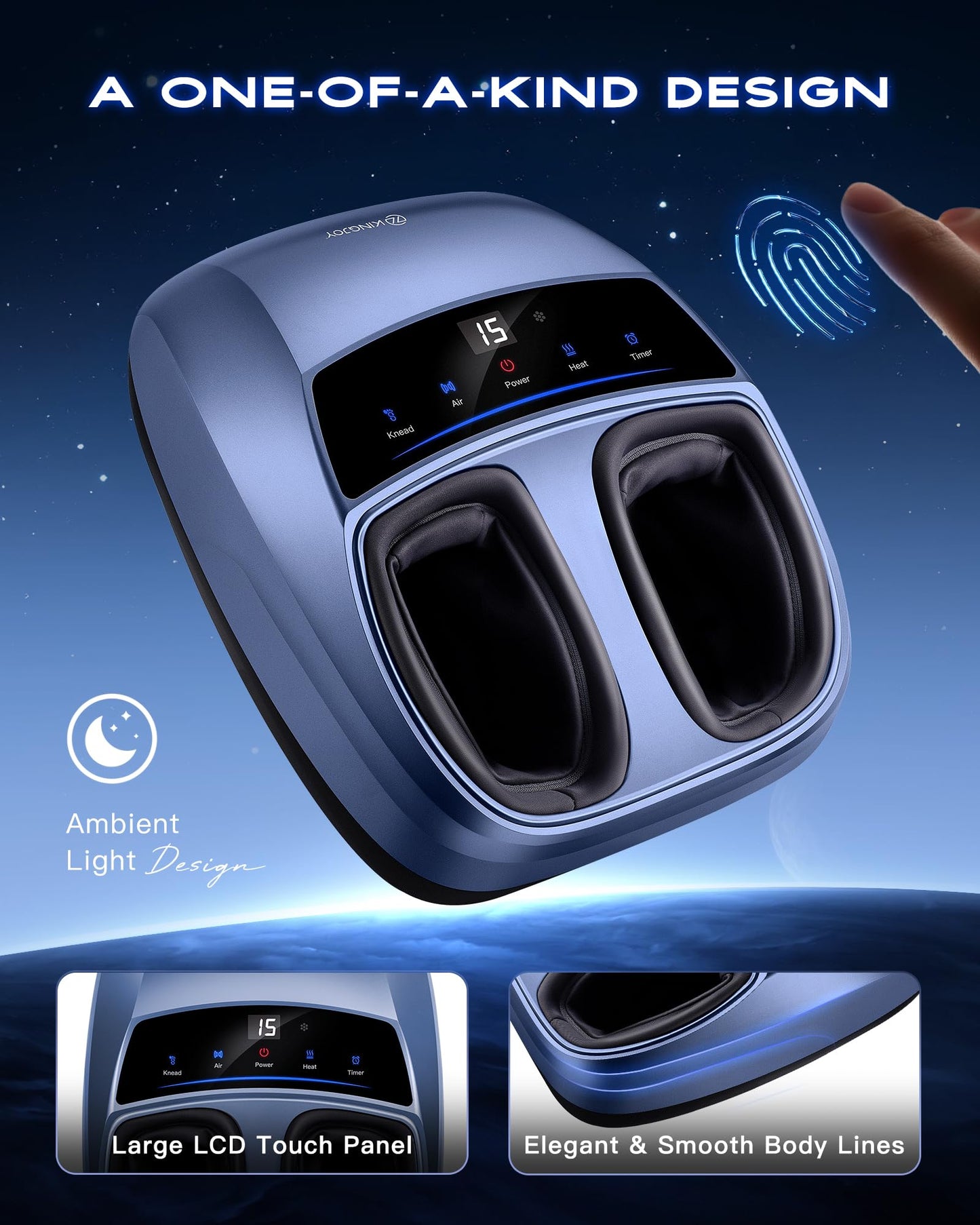 KINGJOY Foot Massager with Heat - Professional Shiatsu Deep Kneading for Neuropathy & Plantar Fasciitis Relief | 2026 Upgraded Model