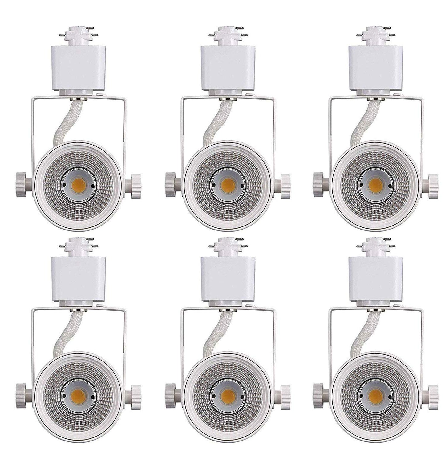 CLOUDY BAY LED Track Light Head, 8W 4000K Cool White, Dimmable, Adjustable Tilt, 6 Pack, Aluminum Finish