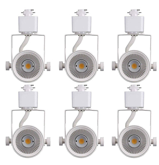 CLOUDY BAY LED Track Light Head, 8W 4000K Cool White, Dimmable, Adjustable Tilt, 6 Pack, Aluminum Finish