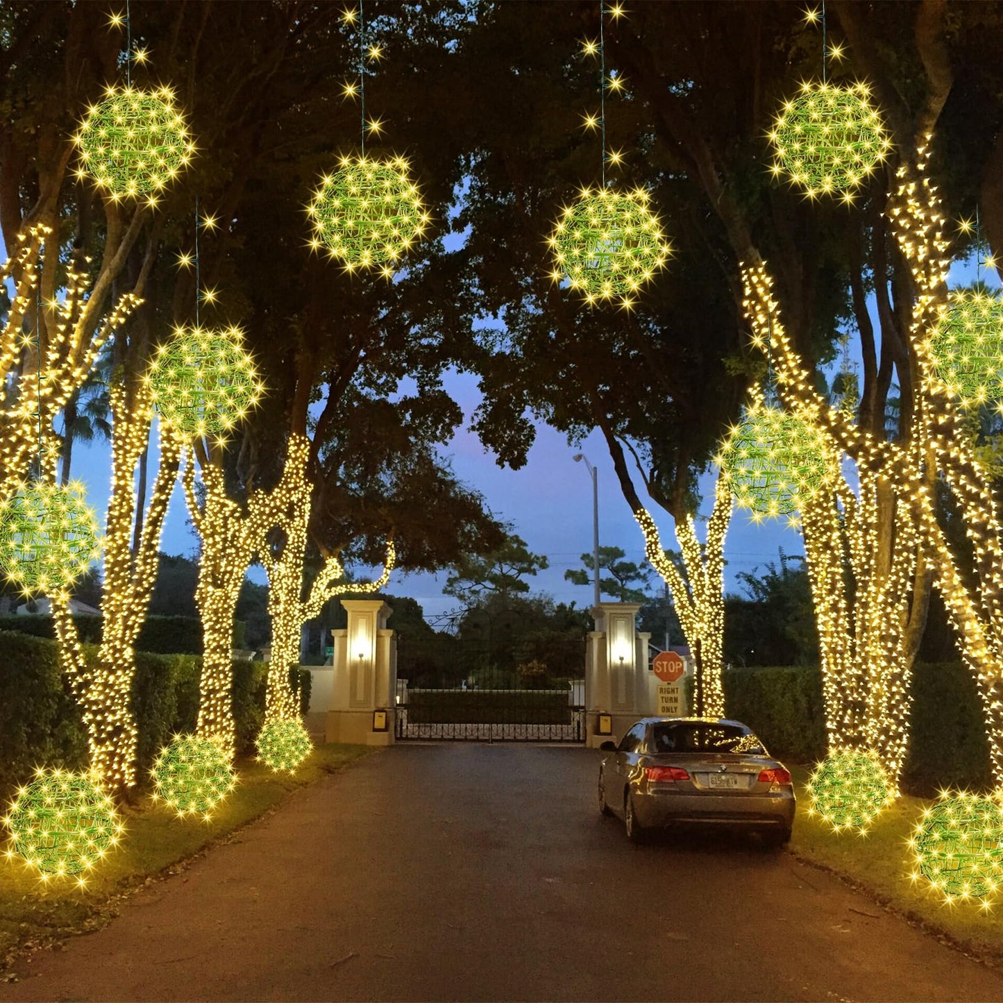 Baung Christmas String Lights Outdoors 4 Pack 7.98 Sphere Ball Tree Garden Globe Lights For Home  Party  Christmas  Porch Patio Wedding  Garden Tree Decoration With Memory Function Plug