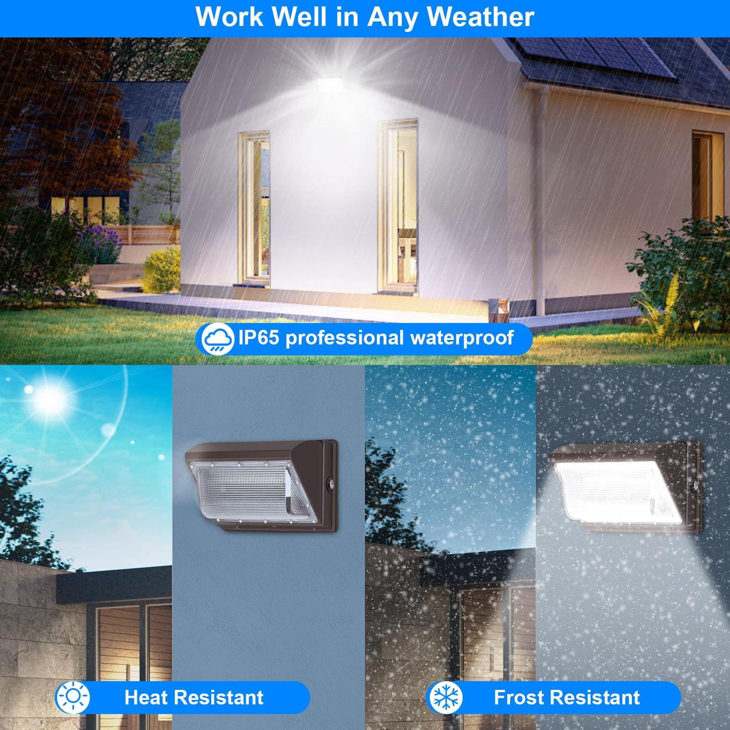Tomourd 120W Led Wall Pack With Photocell  5000K 15840Lm Dusk To Dawn Lights Security Switch Control Outdoor Wall Light  Commercial Waterproof Rust-Proof Outside Lighting For Barn Shop Garage 6 Pack