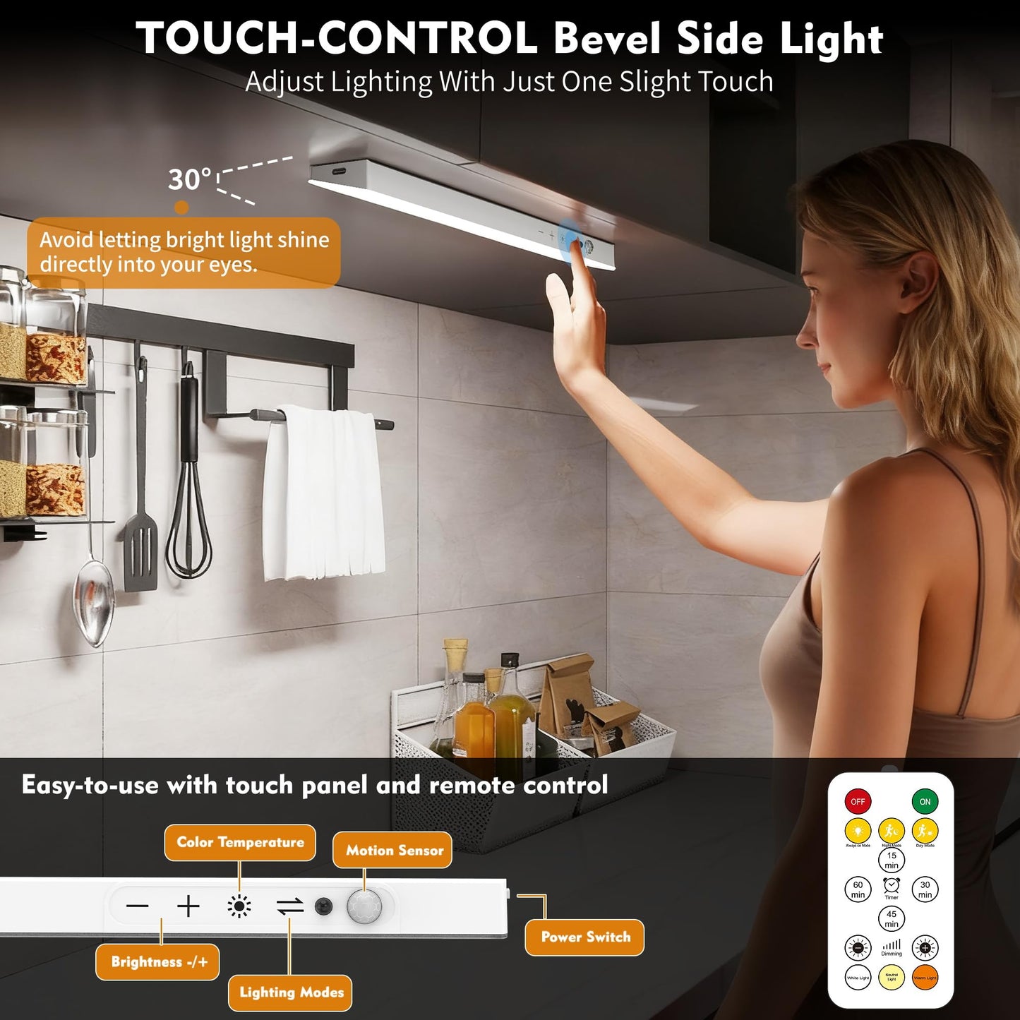 160Leds Touch-Control Under Cabinet Lighting W/4000Mah Battery  Cordless Motion Sensor Under Counter Lights For Kitchen  Magnetic Rechargeable Closet Lights - 5Pack/White  2025 Fall