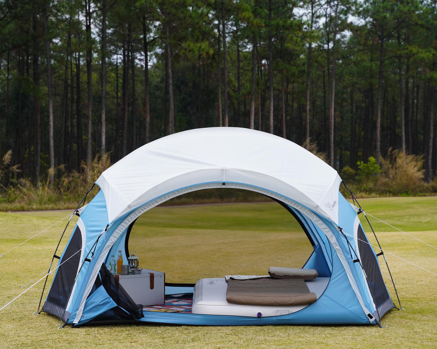 Vidalido 3-4 Person Camping Tent with 2 Large Mesh Door 4 Mesh Window Family Tents, Double Layer Waterproof Portable Easy Setup Camp Tent, Canvas Dome Tents for Camping Outdoor Hiking and Backpacking