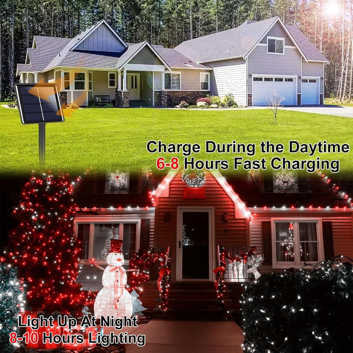 6 Pack 270Ft Solar Christmas Lights Outdoor Waterproof  Super Bright 480 Led Solar String Lights With 8 Lighting Modes  Green Wire Twinkle Tree Light For Outside Xmas Party Decor (Red And White)