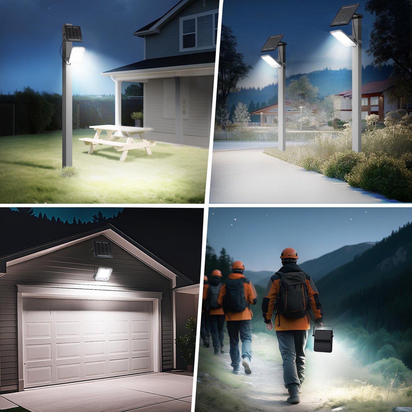 100W Solar Flood Light Outdoor Waterproof  24000Lm 6500K Led Solar Street Light With Remote  Dusk To Dawn Solar-Powered Lamp  Split Type Security Lighting With 13Ft Cable For Parking Lot Yard Garage