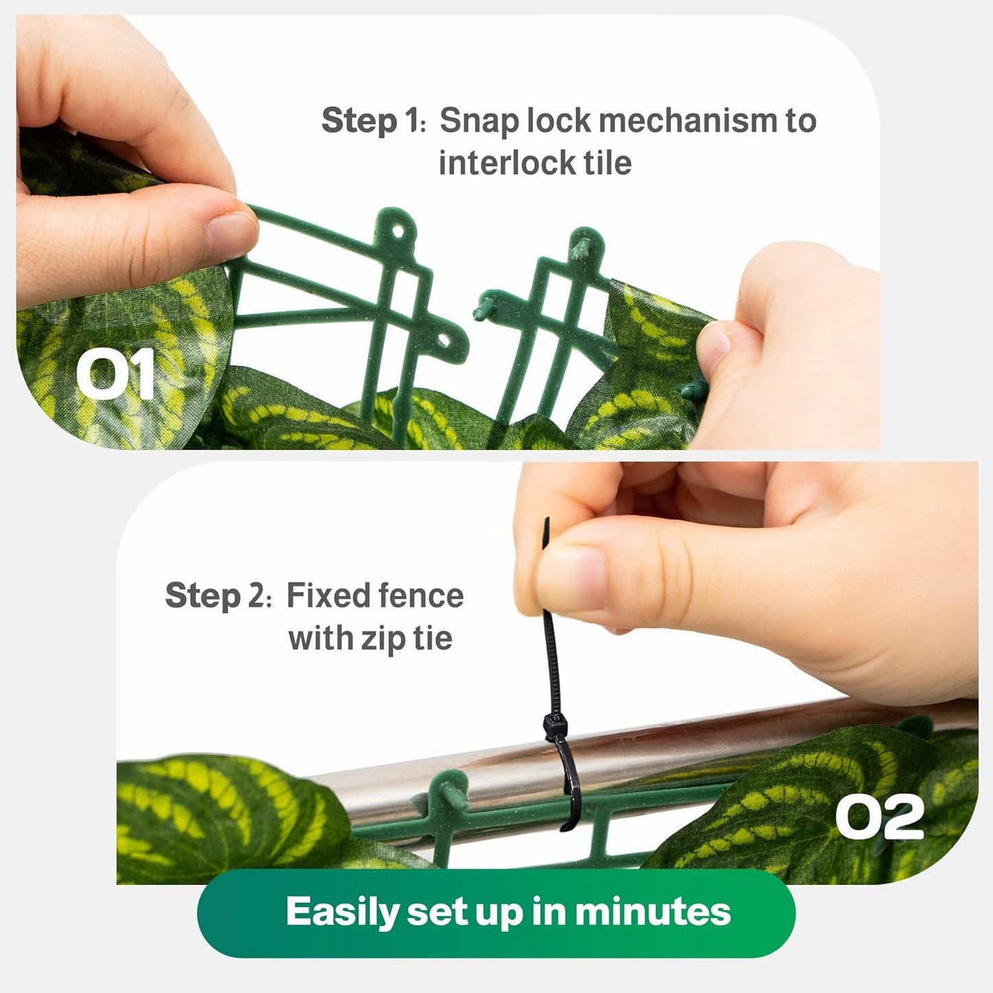 Artificial Ivy Privacy Fence Screen, 39.4x354.3 inch Artificial Faux Ivy Hedge, Expandable Faux Privacy Fence with 80 pcs Zip Ties Decoration for Outdoor Garden, Color Printing Watermelon Leaves