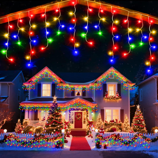 Jdgjyds 98 Ft Ice Light For Outside  900 Led Christmas Lights Outdoor Plug In  Christmas Ice Lighting With 8 Modes & Timer For Holiday  Party  Wedding  House  Patio  Outdoor Decor(Multicolor)