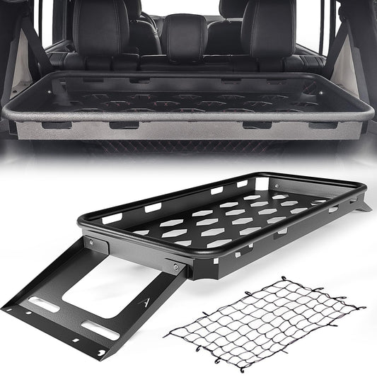 YZONA Rear Trunk Cargo Storage Rack Compatible for 2007-2026 Jeep Wrangler JK JKU & JL JLU Unlimited 4 Door Hardtops, Interior Luggage Rack Shelf for Camping Gear (350 LBS)