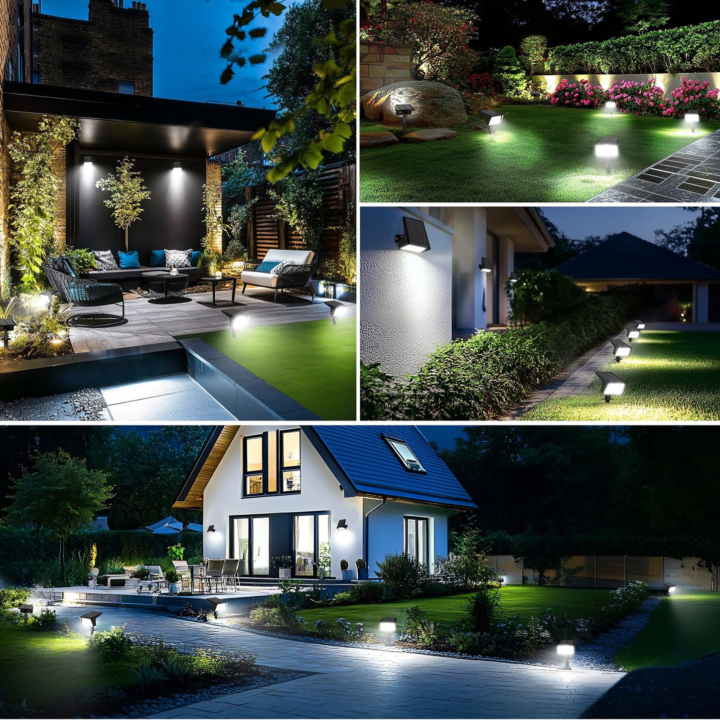 Lamkeep Solar Spot Lights Outdoor With 60 Led & Auto On/Off  6 Pack Solar Lights Outdoor Waterproof Ip68 With 3 Lighting Modes  2-In-1 Solars Landscape Light For Outside  Garden  Yard(Cool White)