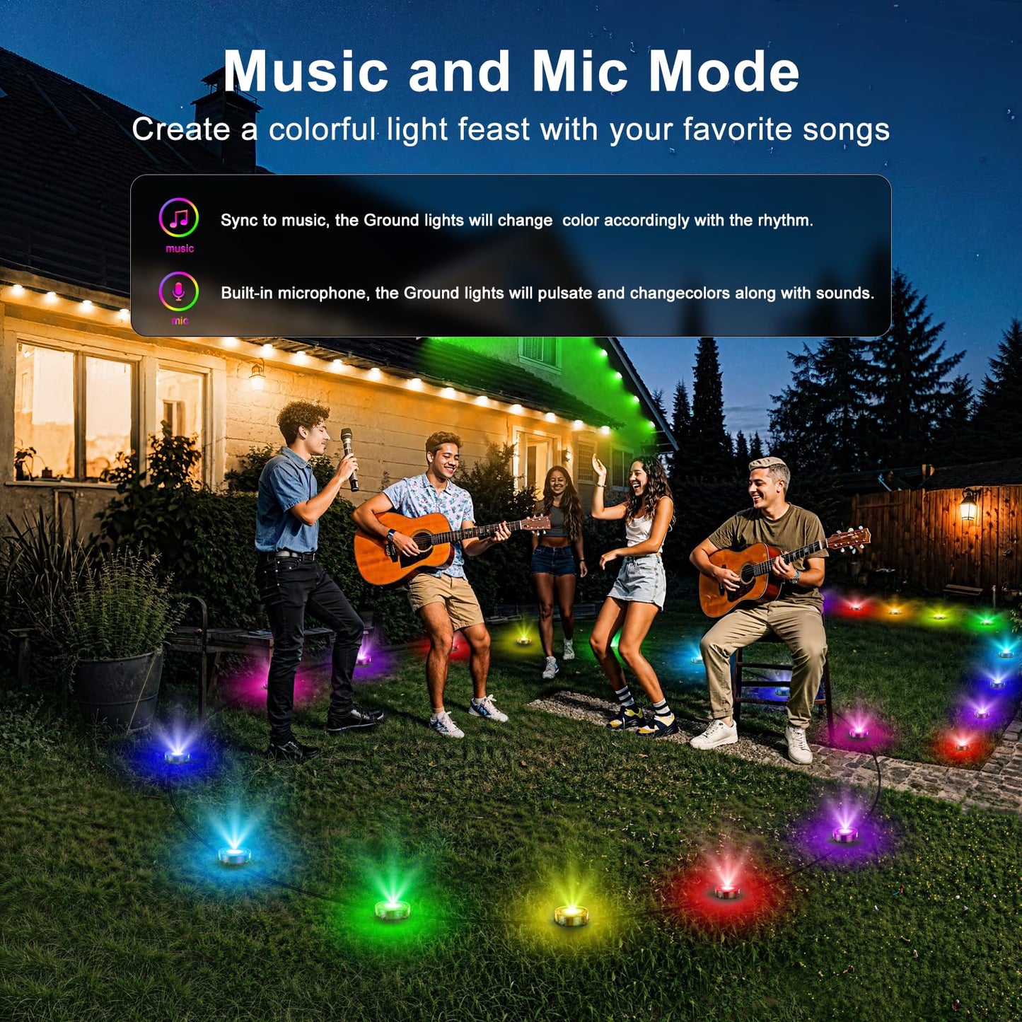 Tqqvxx Rgb Outdoor Ground Lights  32.8Ft Color Changing Pathway Lights With Remote & App Control  Waterproof Walkway Lighting  Wired For Garden Yard Lawn Patio Best For Holiday Party
