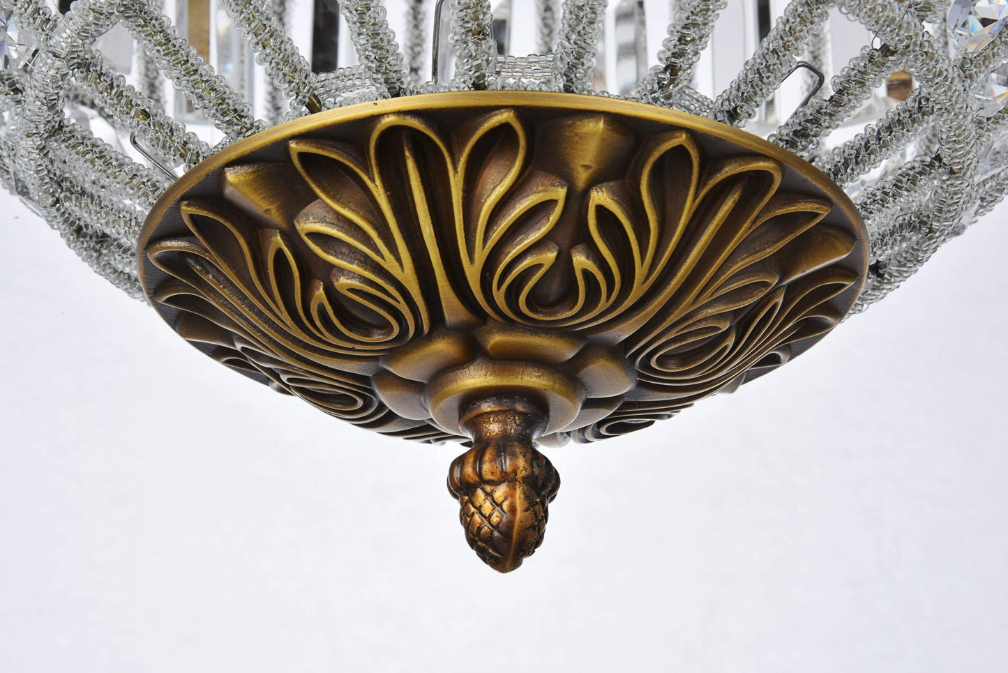 Elegant Lighting 1-Light Pendant Lamp, Royal Cut Crystal, 12in Depth x 18.5in Height, Dark Bronze Finish, Model 1205D12DB/RC
