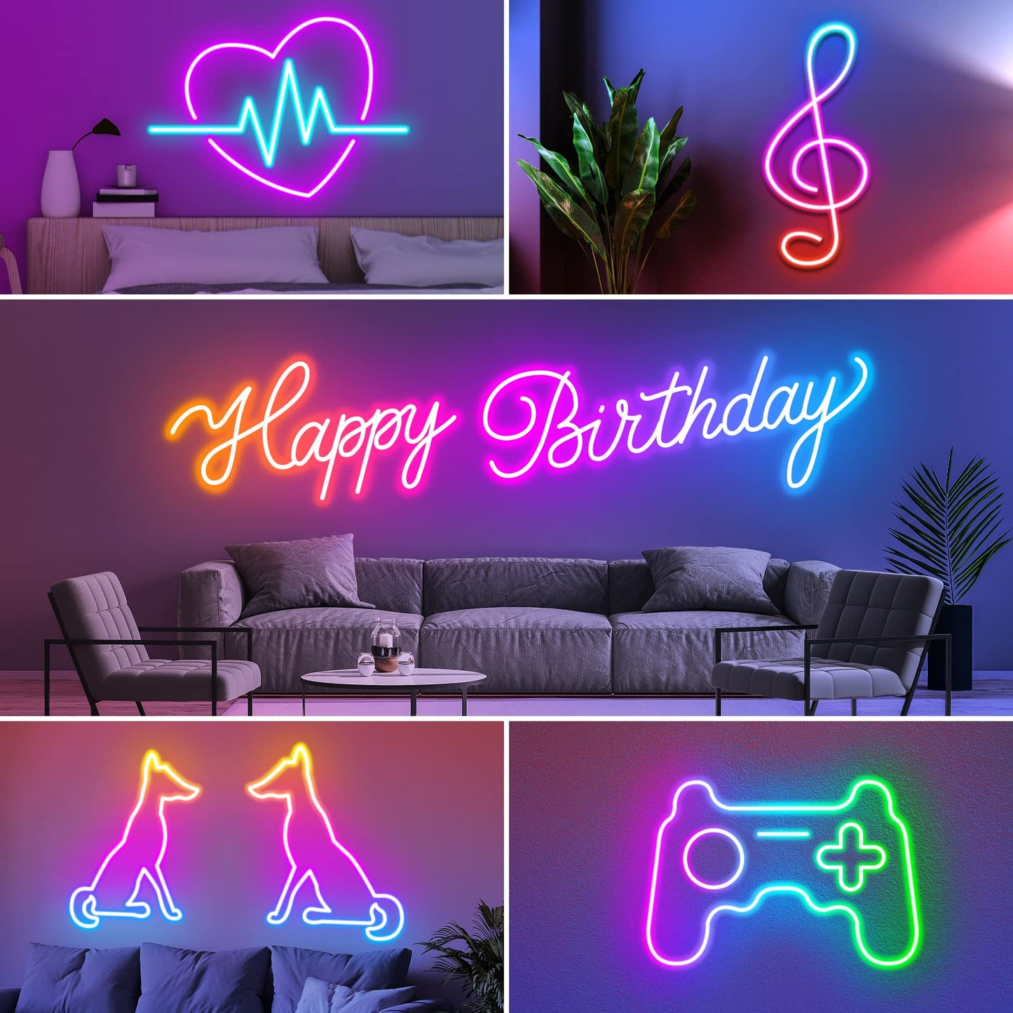 Ailbton 150Ft Led Neon Rope Lights Control With App/Remote Flexible Led Rope Light Multiple Modes Ip65 Outdoor Rgb Lights Waterproof Music Sync Gaming Led Neon Strip Light For Bedroom Decor (150Ft)