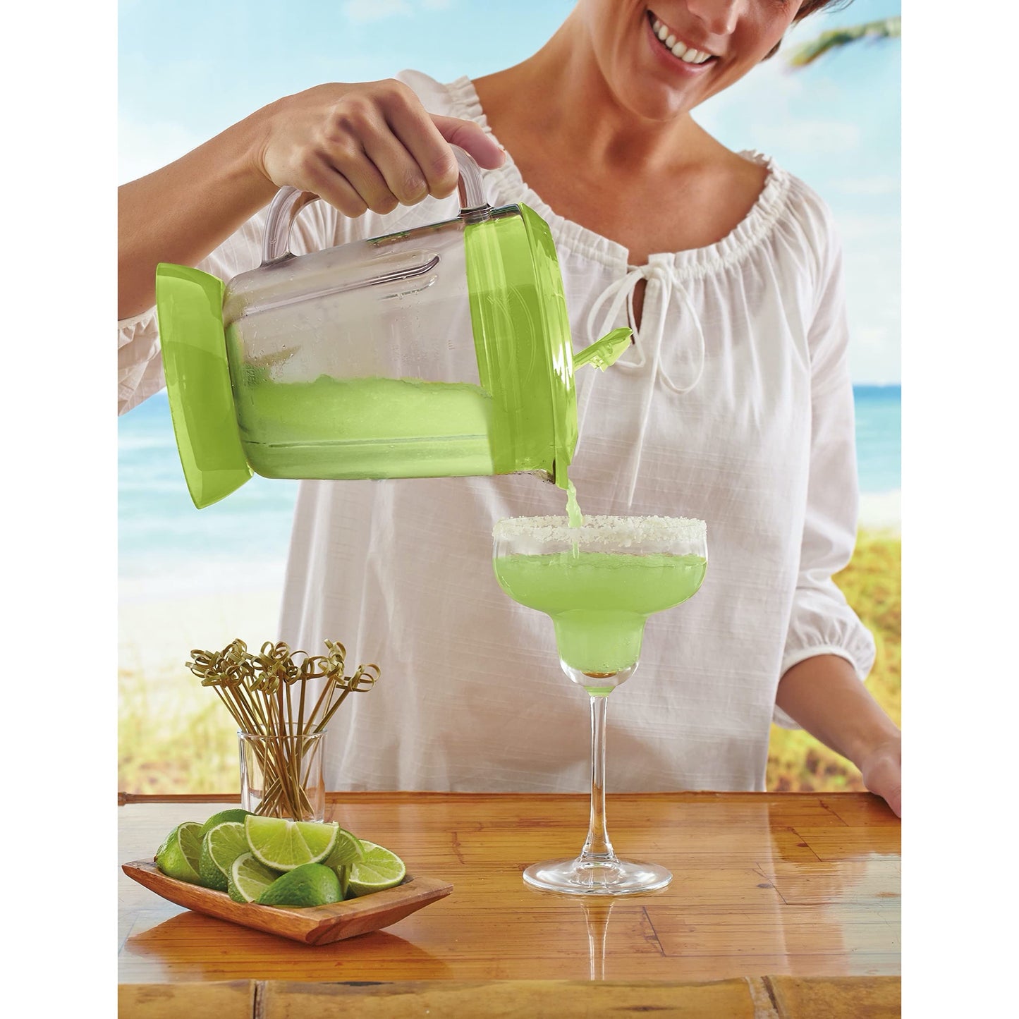 Margaritaville Bahamas Frozen Concoction Dual Mode Beverage Maker Home Margarita Machine with No-Brainer Mixer and 36 Ounce Pitcher