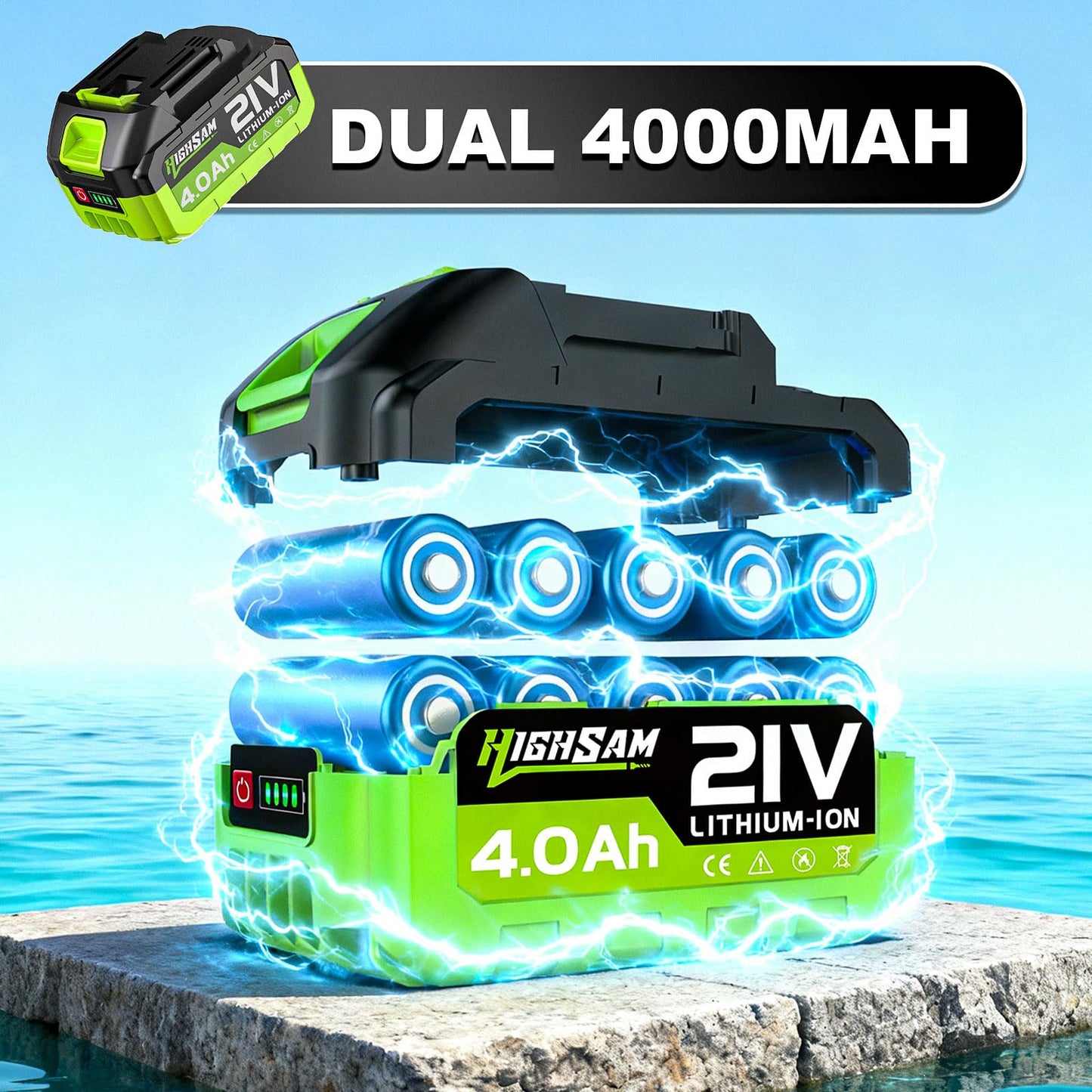 Cordless Pressure Washer 1500PSI 2.6GPM 400W Brushless Motor,Portable Electric Power Washer, 2 Batteries, Fast Charger, 6-in-1 Nozzle, Extension Rod, 16.4FT Hose & Storage Case for Car Home Cleaning