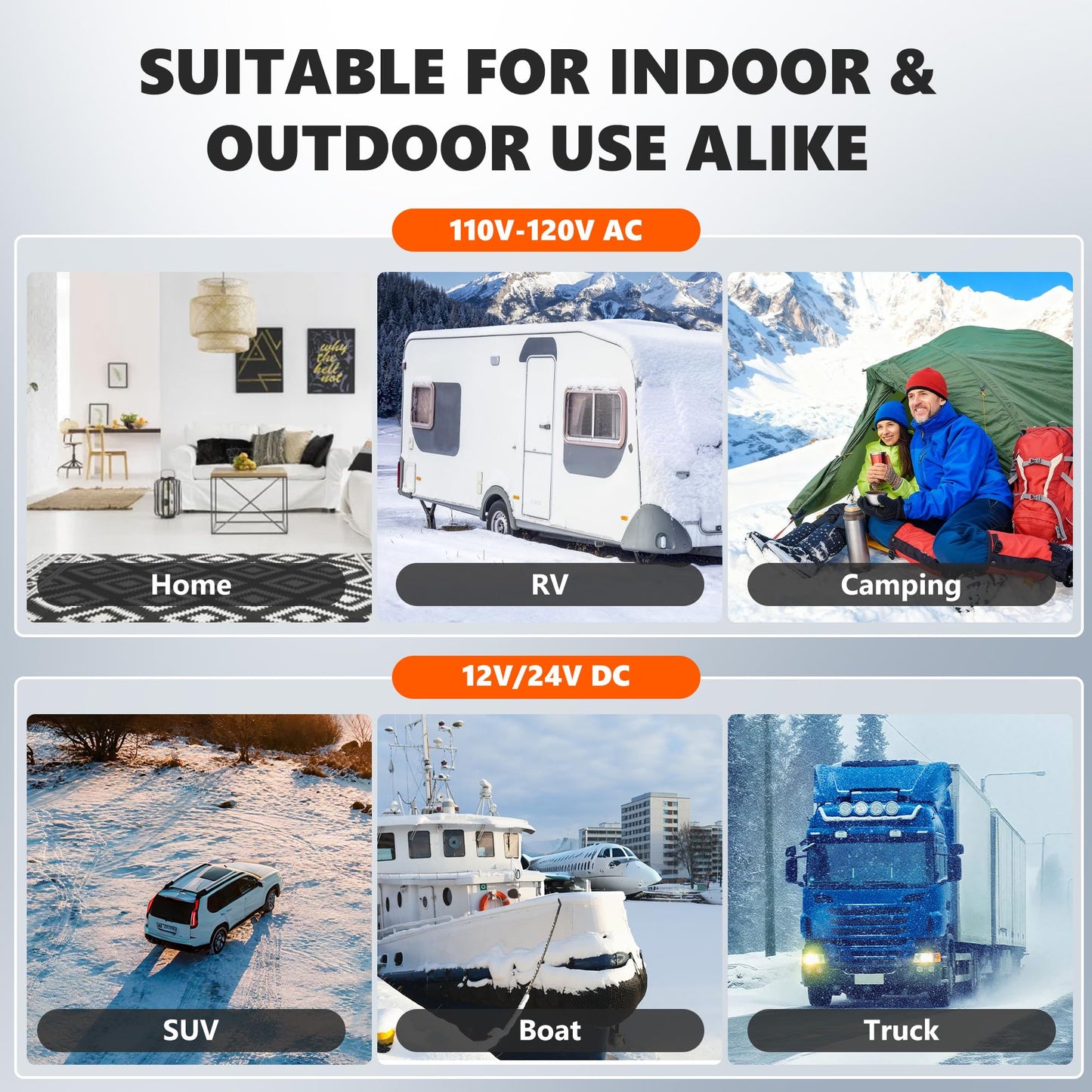 SILVEL Diesel Heater 8KW 110V/12V/24V, All-in-One 9L-10L Portable Diesel Air Heater with LCD Screen, Remote Control, Suitable for Car, Camper, RV, Truck, Home, Garage, Shop, Boat, Orange