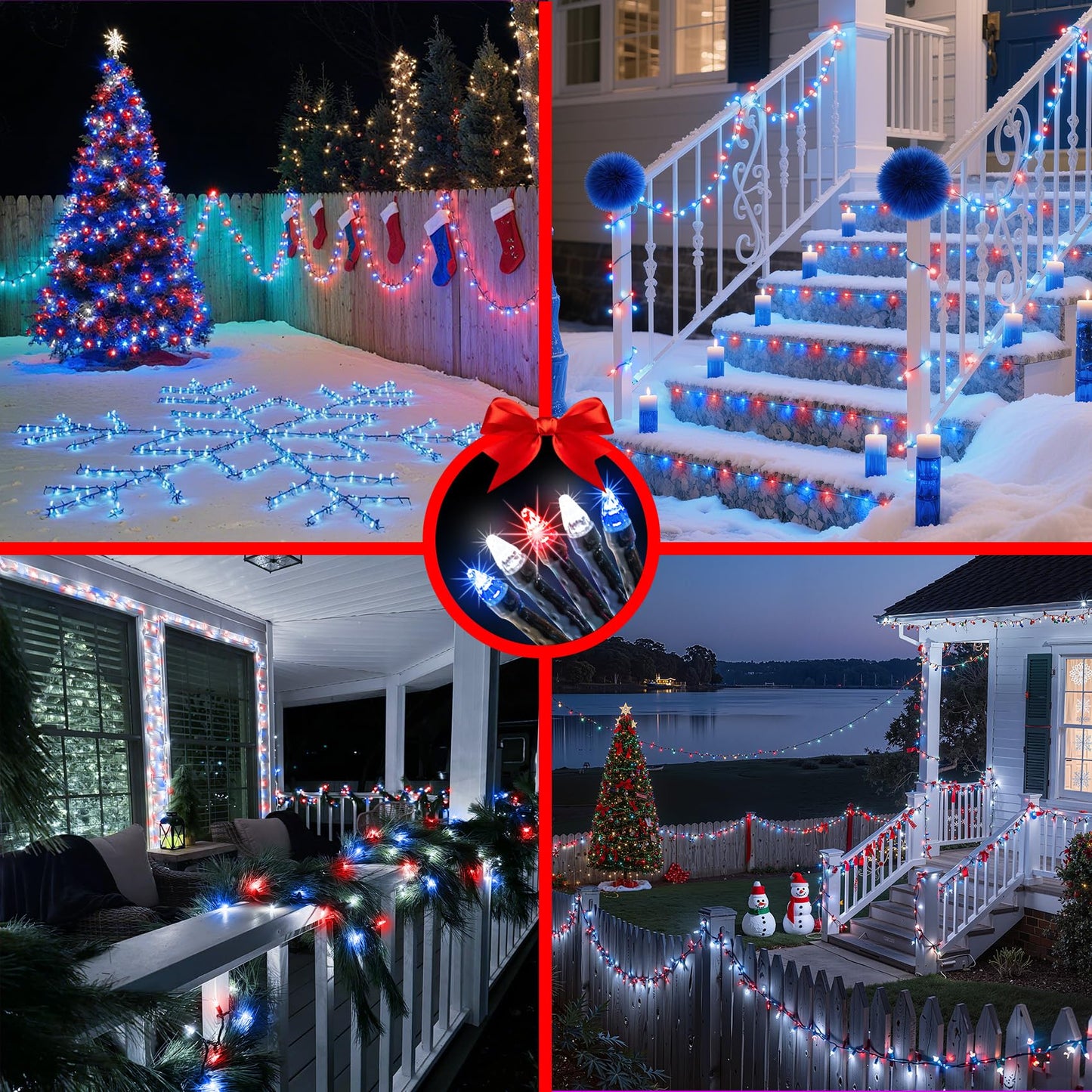 1500 Led 470Ft Christmas String Lights Outdoor  12 Pro Modes And Timer Memory & Brightness  Plug In Waterproof Dark Green Wire Twinkle Light For For Xmas Yard Tree Wedding Party Decor Red White Blue