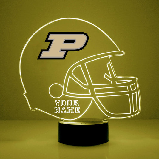 Custom Purdue University (Pur) Boiler Makers Football Helmet Led Sign Night Light Lamp With Remote  Personalized Name  Text  Officially Licensed From The Clc By Mirror Magic Gifts  Made In The Usa