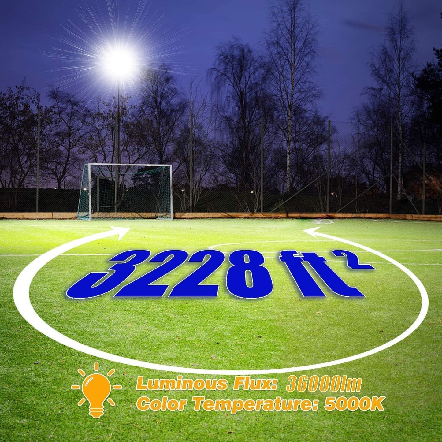 Juyace 240W Led Flood Light Dusk To Dawn Outdoor Lighting 5000K Ip65 For Commercial Building Parking Lot Farm Yard