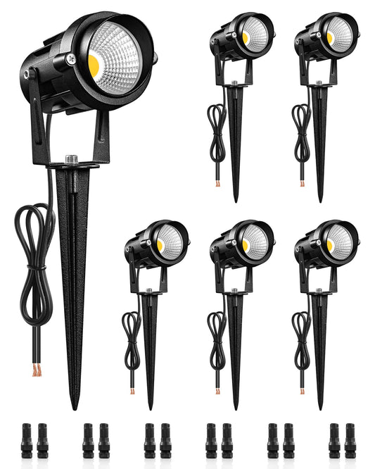 Wilawels 6W 700Lm Low Voltage Landscape Lighting  12V Ac/Dc 3000K Warm White Led Low Voltage Landscape Lights  Ip65 Waterproof Outdoor Spotlights With Connectors For Garden Tree Yard 6 Pack W01Slp606