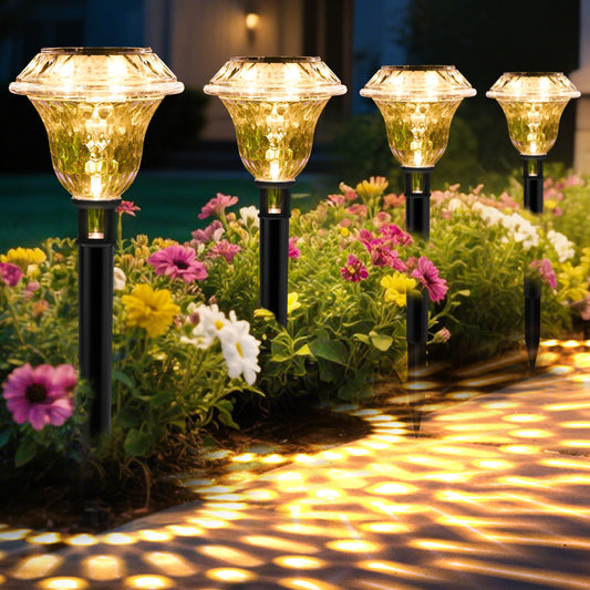 Patiopia Solar Pathway Lights Garden Decor For Yard  Solar Garden Lights For Outside Waterproof Landscape Lighting  Garden Decorative For Walkway  Driveway  Yard  Landscape  Lawn (8 Pack Warm White)