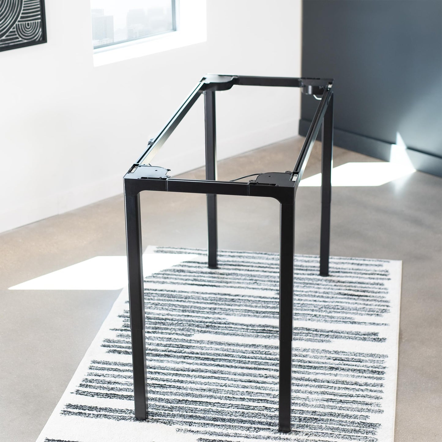 VIVO Premium Electric 4-Leg Quad Motor Standing Desk Frame for 71 x 30 inch Table Tops, Memory Controller, Frame Only, Black, DESK-F10B
