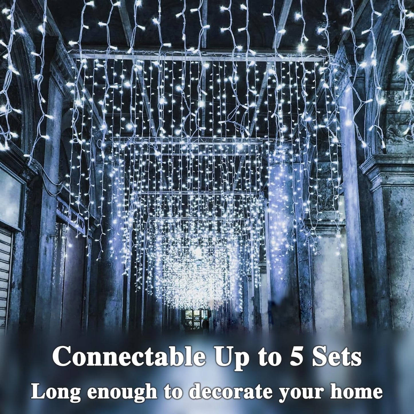 288Ft 800Led Extra-Long String Lights Indoor Outdoor Clear Wire  Cold White Christmas String Lights  Plug In Twinkle Fairy Light With Timer And Memory For Wedding Patio Tree Yard Christmas Decorations