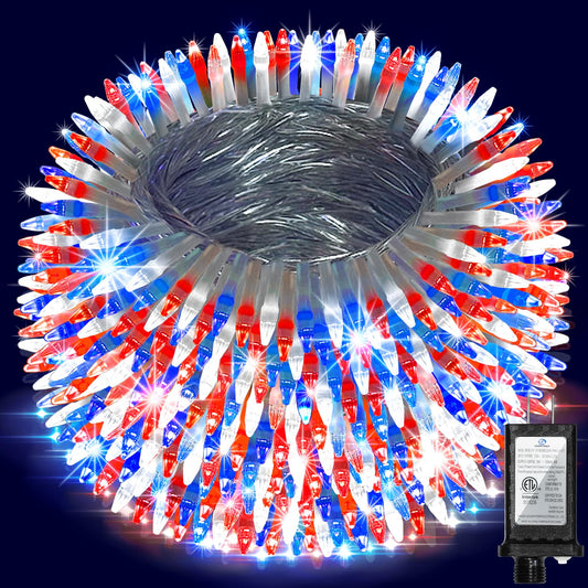 1500 Led Chrstmas Lights  470Ft Outdoor Christmas String Lights With 12 Modes  Red White And Blue Led String Lights With Timer Dimmable Waterproof For Tree Fence Garden Xmas Wedding Party Decor