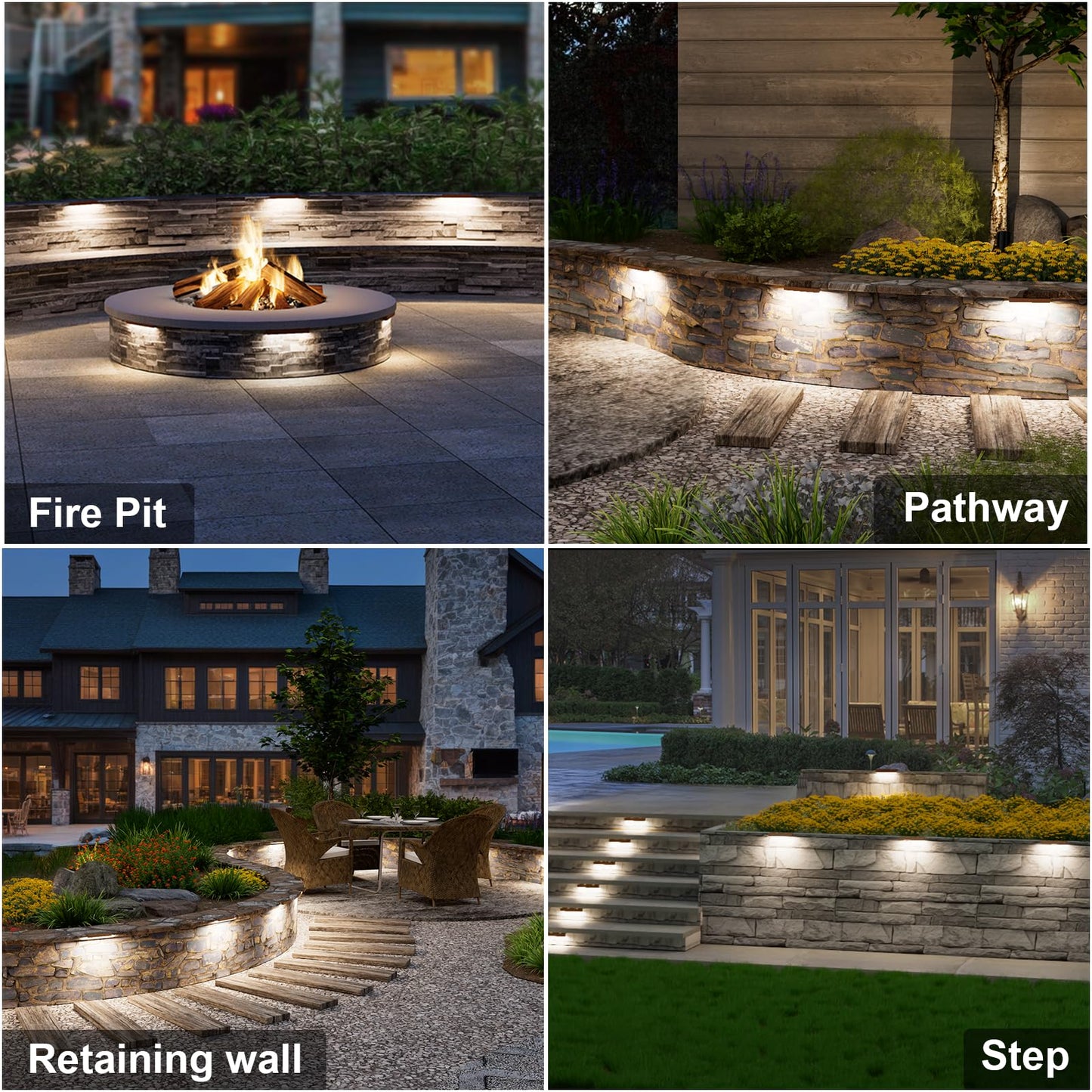 Volisun 16 Pack 7 Inch Retaining Wall Lights  Waterproof Led Hardscape Lighting  Cuttable Low Voltage Landscape Lighting  12V Paver Lights  3W Outdoor Step Lights  5000K Daylight  Etl