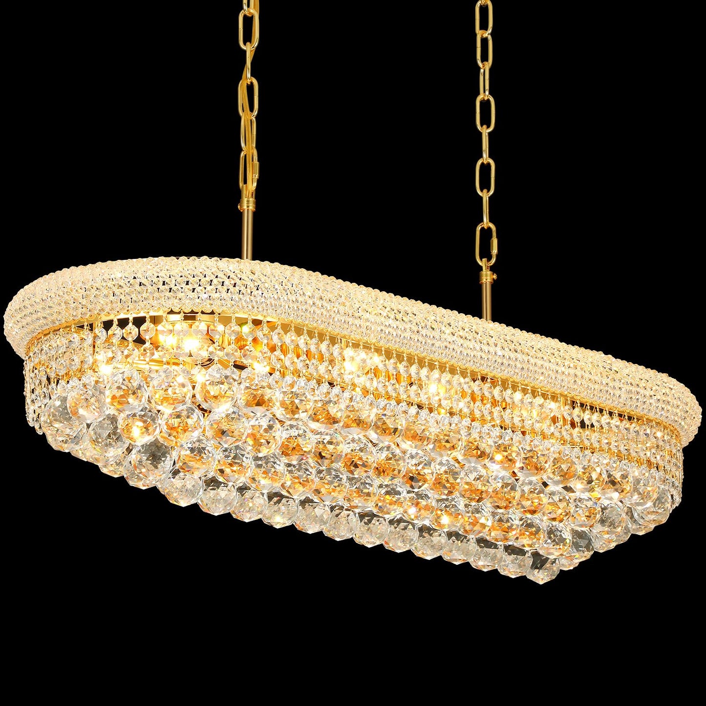 Crystal Chandeliers For Dining Room Light Fixtures Over Table  Modern Crystal Chandeliers For Kitchen Lsland  11 Lights Empire Style Gold stylish Lighting Fixtures For Living Room Bar L34.5 Inch