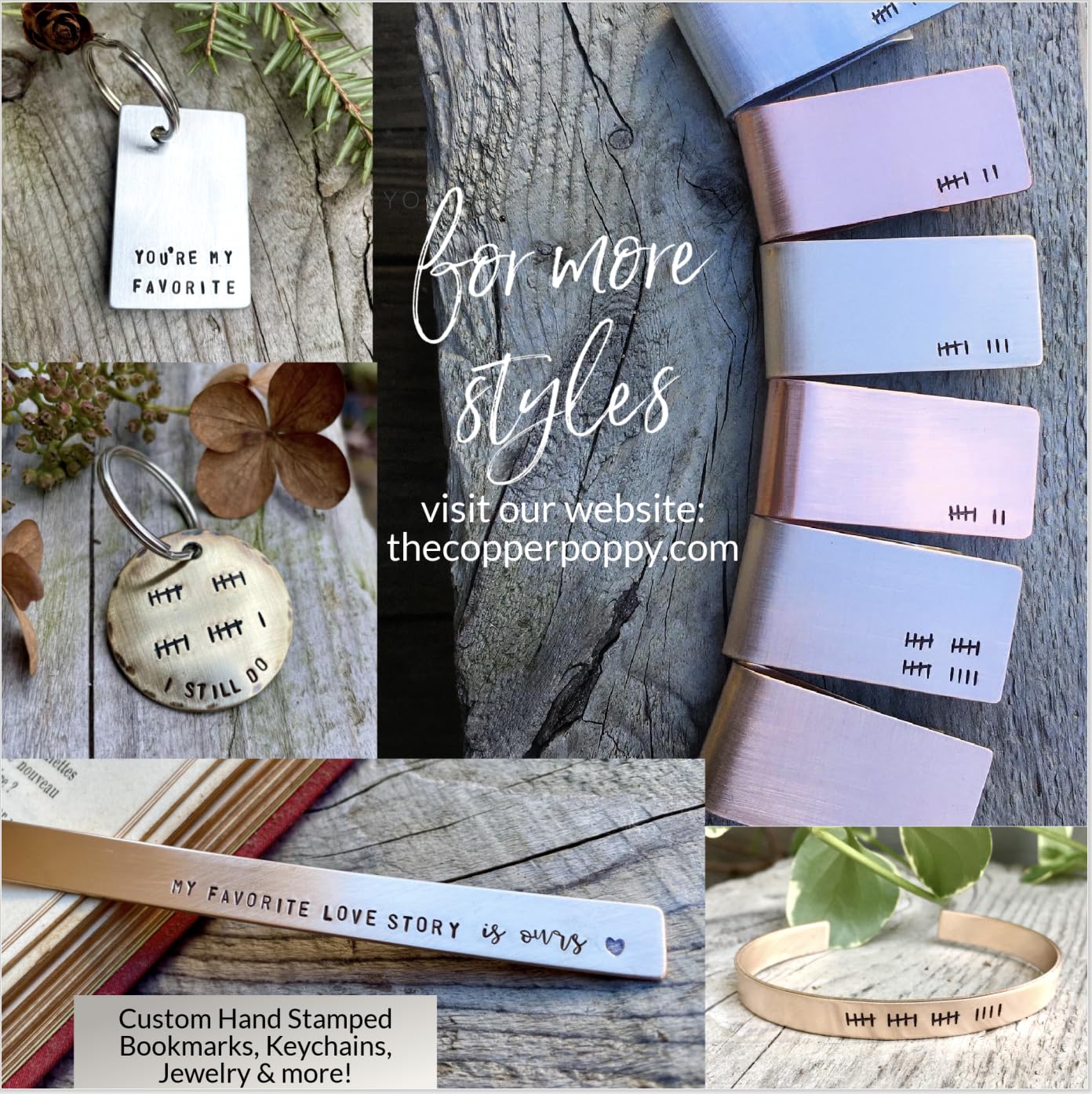 10th Anniversary Gift in Tin/Aluminum. Tenth Anniversary Bookmark Gift, Personalized Custom Bookmark in Aluminum