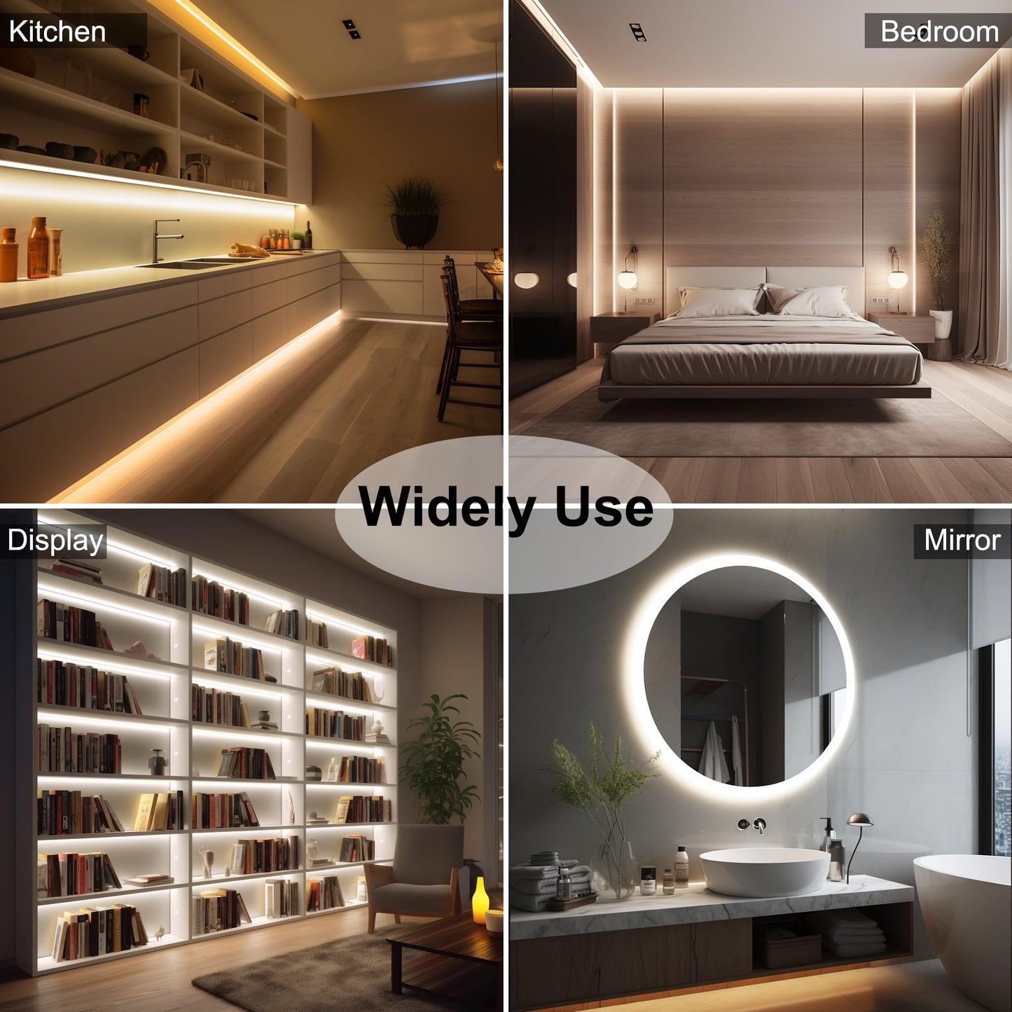 Cct Cob Led Strip Lights 24.6Ft Dimmable 2700K-6500K 24V Tunable White Led Light Strip Kit  High Density Cri 90+ Led Strips With Remote Controller And Power Supply  For Bedroom Kitchen Home Lighting