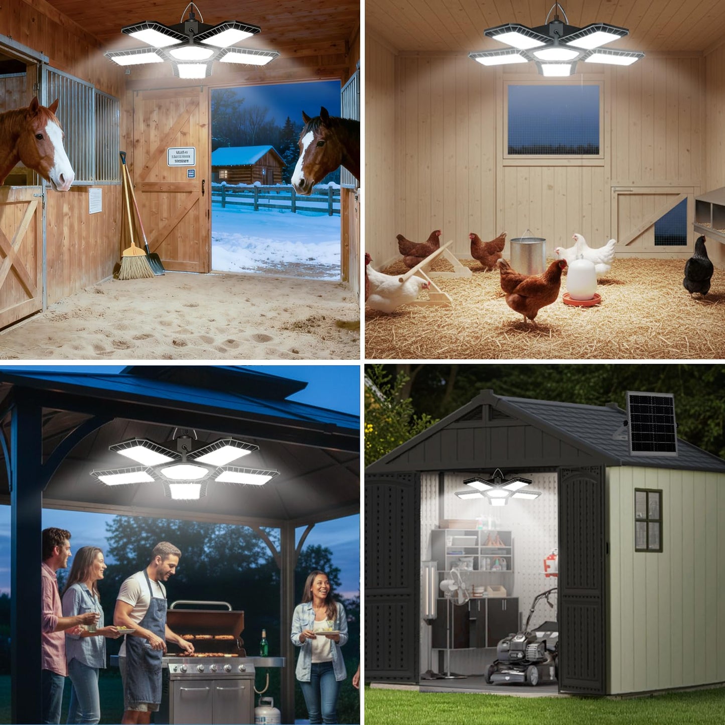 Solar Shed Light Indoor Outdoor  Upgrade Large 267Led Solar Powered Motion Sensor Pendant Light Works Day & Night  Solar Indoor Light With 2 Lighting Modes + Timer & Remote For Shed Gazebo Garage Barn