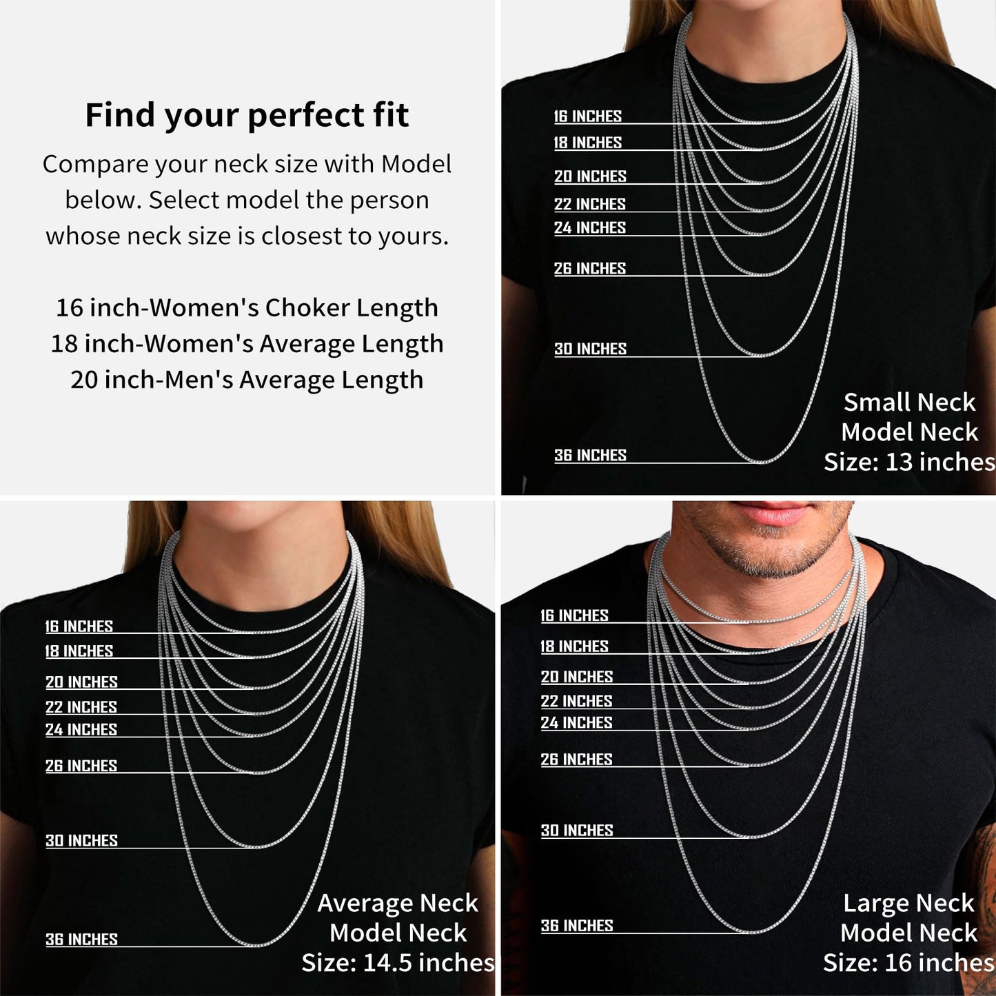 ASHINE Silver Chain Sterling Silver Chain Necklace for Women Silver Necklace Chain Charm Necklace Jewelry Chain Necklace Extende