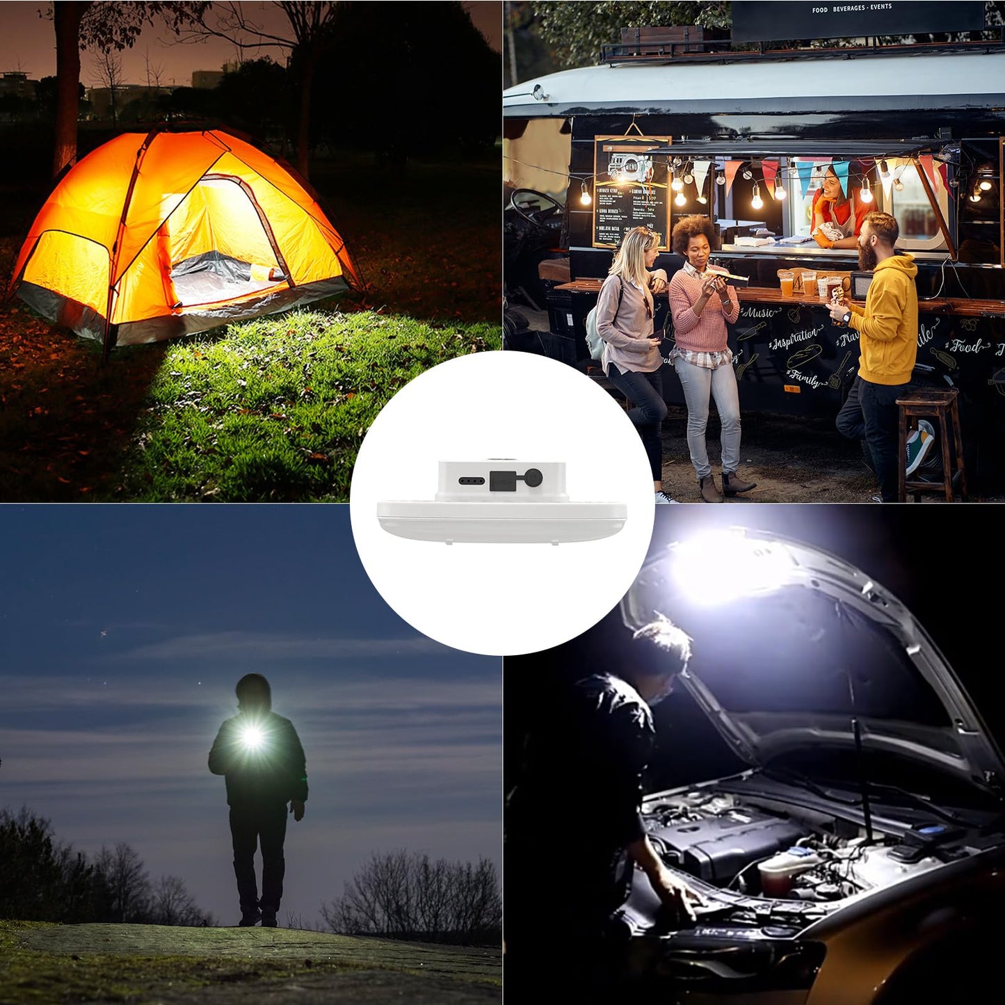 16500Mah Camping Tent Light  4000Lm 3 Color Lighting Modes Ipx5 Waterproof Led Hanging Tent Lantern Rechargeable Emergency Portable Magnet Outdoor Wireless Camping Lights