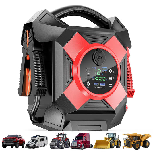 ODUKAKO Heavy Duty Jump Starter,DM1264 30000A 12V Battery Jumper Starter Portable,-40F° Start Battery Booster Pack for Semi Truck Gasoline and Diesel Engines Up to 99L,Class8