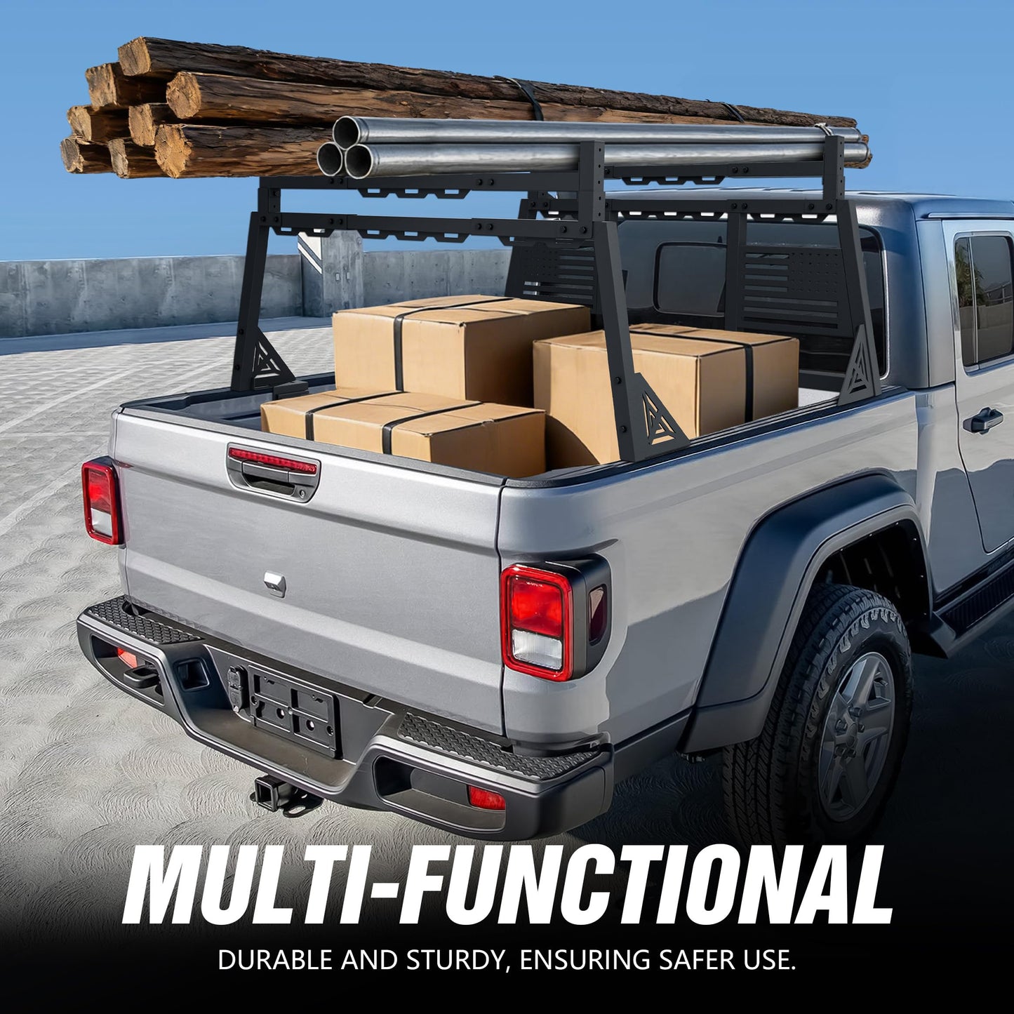 YZONA Headache Rack Extendable Sport Roll Bar Compatible with Ford F150/ Titan/Silverado 1500 & GMC Sierra 1500/ Frontier/Toyota Tundra/Chevy Colorado & GMC Canyon/Toyota Tacoma/Gladiator JT