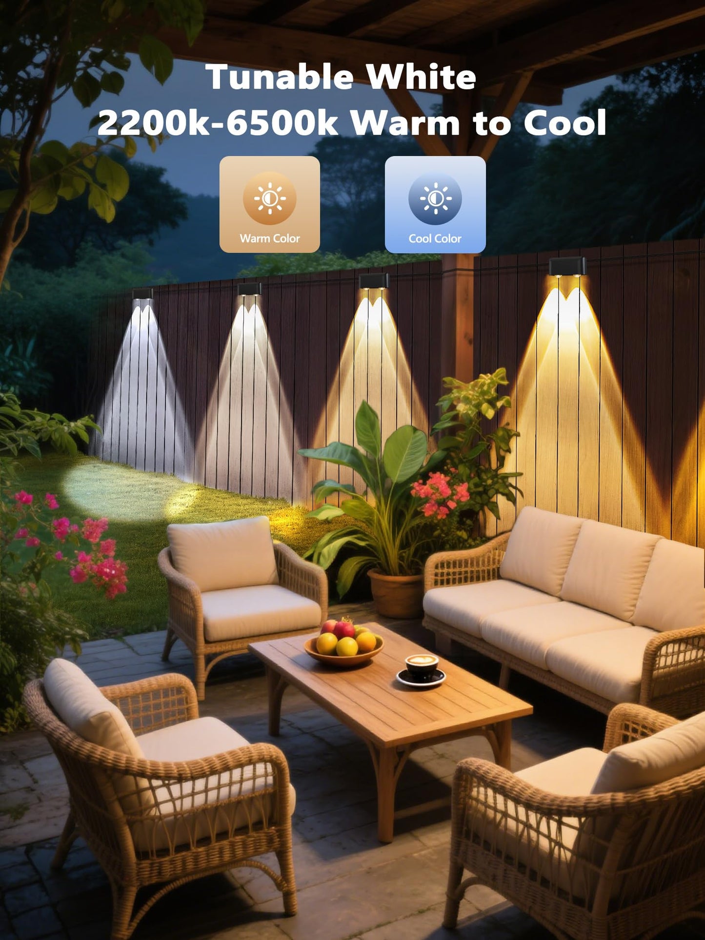 Brizled Smart Outdoor Fence Lights  12 Lamps Tunable White + Rgb Deck Lights App Controlled Compatible With Alexa & Google Home  Music Sync Fence Outdoor Lighting For Garden Backyard Yard Home Decor