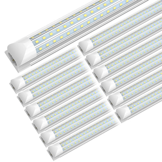 SHOPLED LED Shop Light 4FT, 45W, 5850LM, 6000K, D-Shaped, Aluminum, 12-Pack