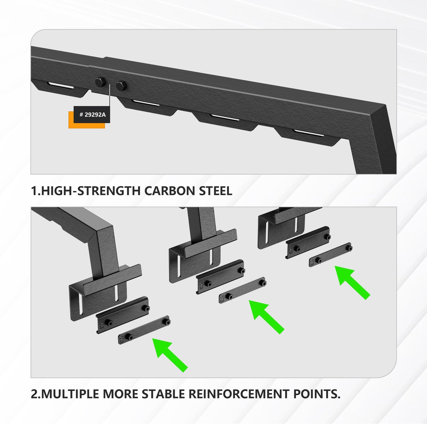 YZONA Truck Bed Rack 55.7”-66” Adjustable Cross Bar Compatible with Ford F150/ Titan/Silverado 1500 & GMC Sierra 1500/ Frontier/Toyota Tundra/Tacoma/Gladiator JT/Chevy Colorado & GMC Canyon