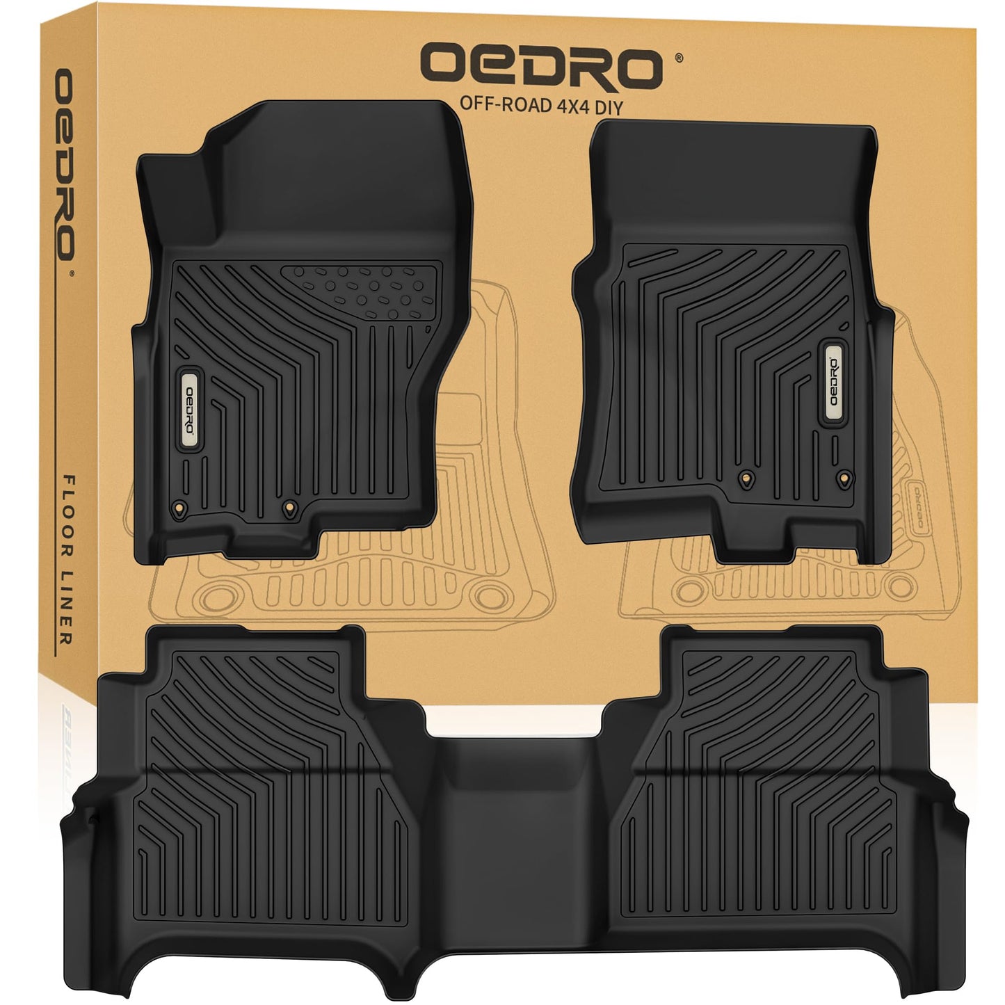 OEDRO Floor Mats Fit for 2007-2012 Nissan Altima Sedan, Custom Fit Black TPE All-Weather Guard Floor Mats 2 Row Floor Liner Set