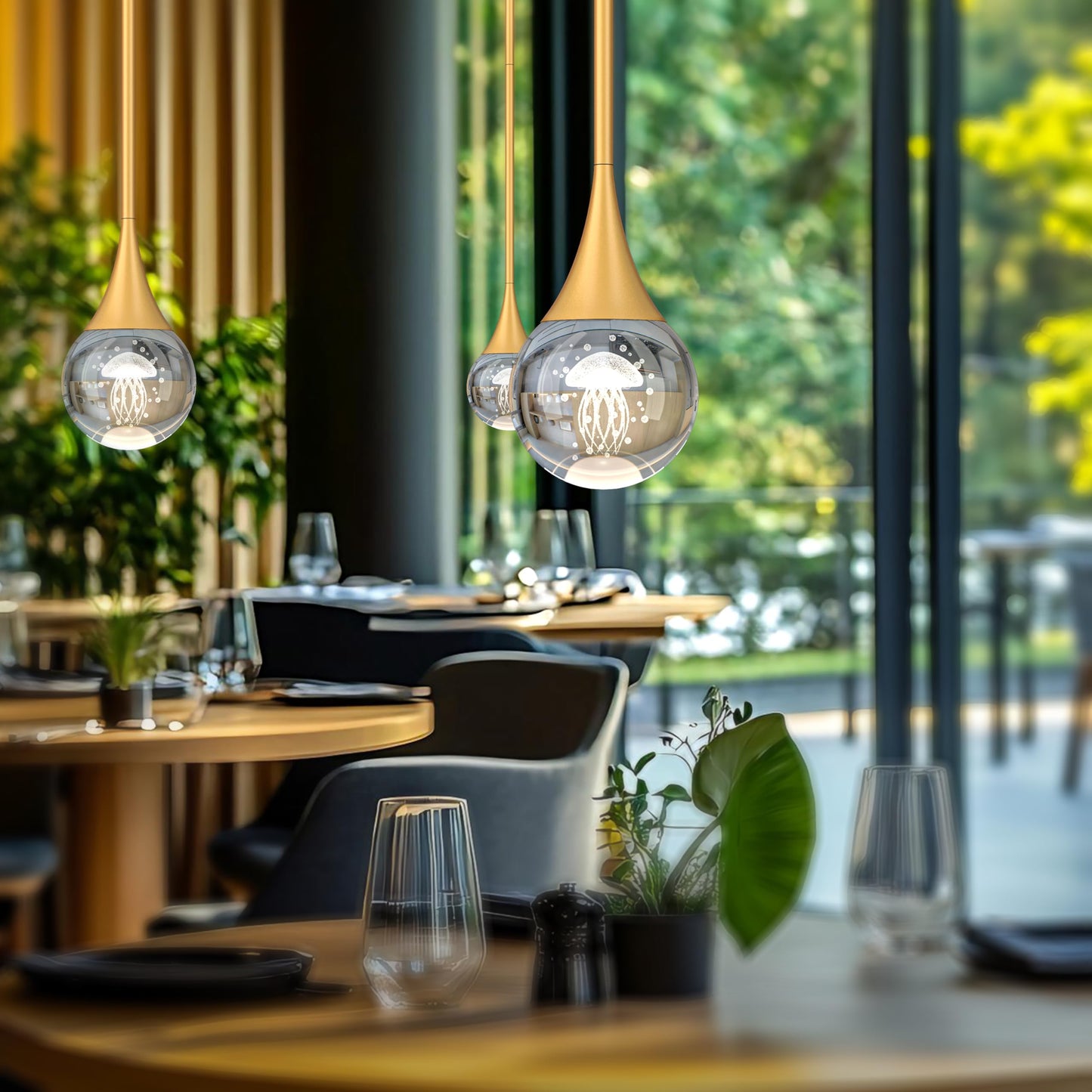 1-Pendant Lights Kitchen Island  Brass Gold Globe Crystal Ceiling Hanging Light Fxitures  Led Light Fixtures Metal Rod Ceiling Glass Pendant Lighting For Kitchen Island Dining Room Bar