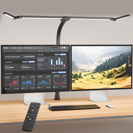 Cjjfaca Office Home Desk Lamp 24W Super Bright Eye-Care Desk Lamp Adjustable Gooseneck Office Led Task Light With Soft Non-Glare Lighting Suitable For Studying Reading (Black)
