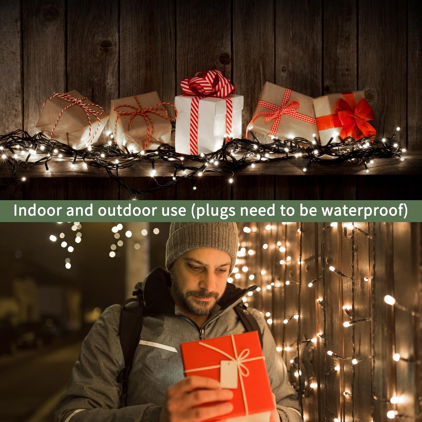 Christmas Tree Lights With Ring 9.9Ft 16 Line 544 Led Green Wire Fairy Waterfall String Light Plug In Dimmable Cascading Twinkle Lights With 8 Lighting Modes For Indoor Outdoor Xmas Tree(Cool White)