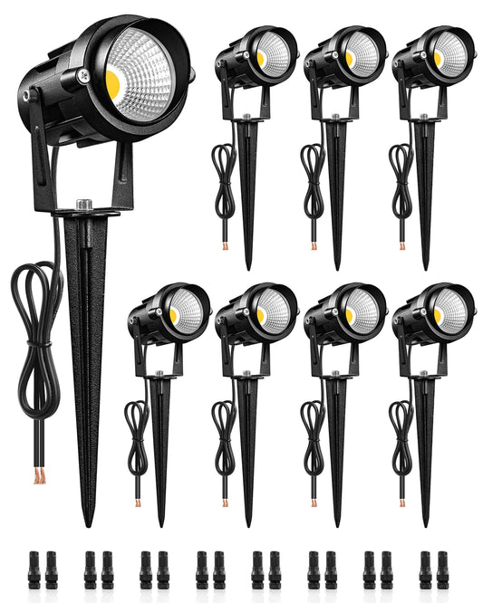 Wilawels 6W 700Lm Low Voltage Landscape Lighting  12V Ac/Dc 3000K Warm White Led Low Voltage Landscape Lights  Ip65 Waterproof Outdoor Spotlights With Connectors For Garden Tree Yard 8 Pack W01Slp806