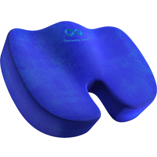 Everlasting Comfort Doctor Recommended Memory Foam Seat Cushion for Office Chairs & Car Seat - Ergonomic Office Desk Accessories for Tailbone Pain Relief, Sciatica & Back Support