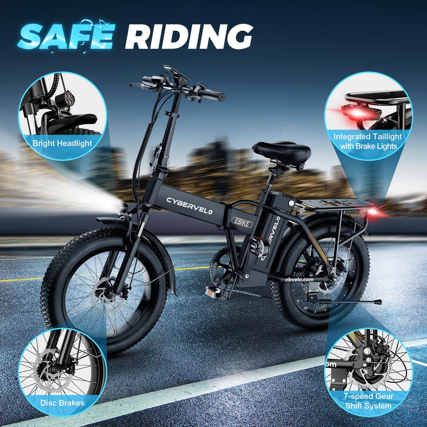 YorkE Folding Electric Bike,Black