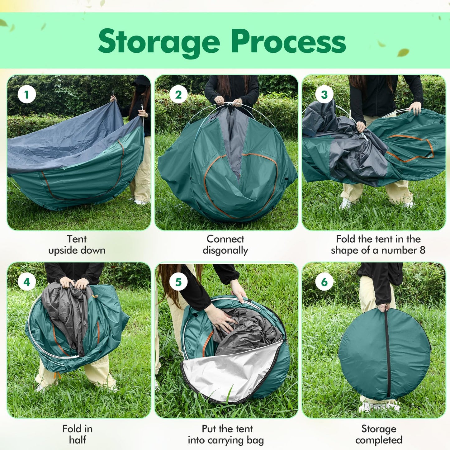 Woanger 10 Pack 10/16 Pack Bulk 2 Person Camping Tents for Homeless Lightweight Tent with Rain Fly and Carrying Bag Waterproof Windproof Setup Pop Up for Camping Backpacking Donation (Green)