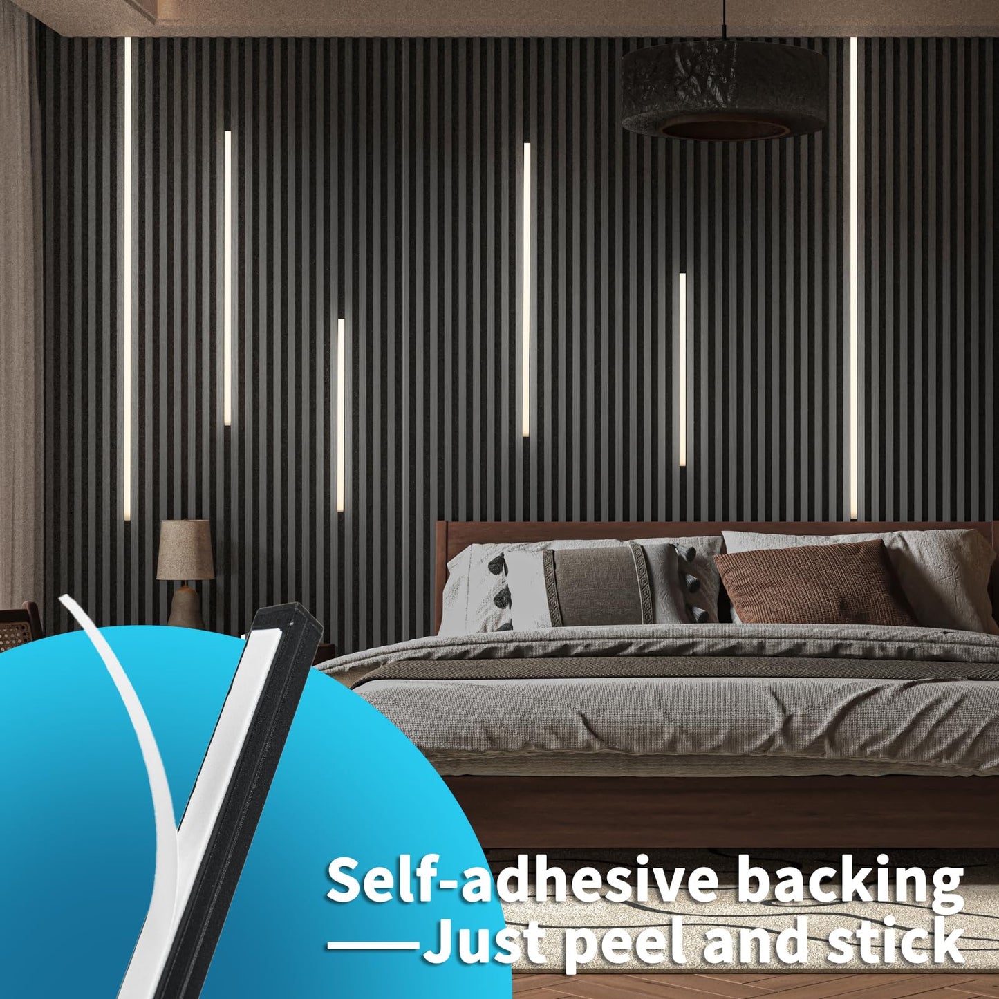 Art3D Led Recessed Lighting Kit - 6Pcs Self-Adhesive White Led Light With Smart Switch  3000K Touching Switch Light For Wood Slat Wall Panels  Headboards  Stairs  Home Decor  Under Cabinet Strip Light