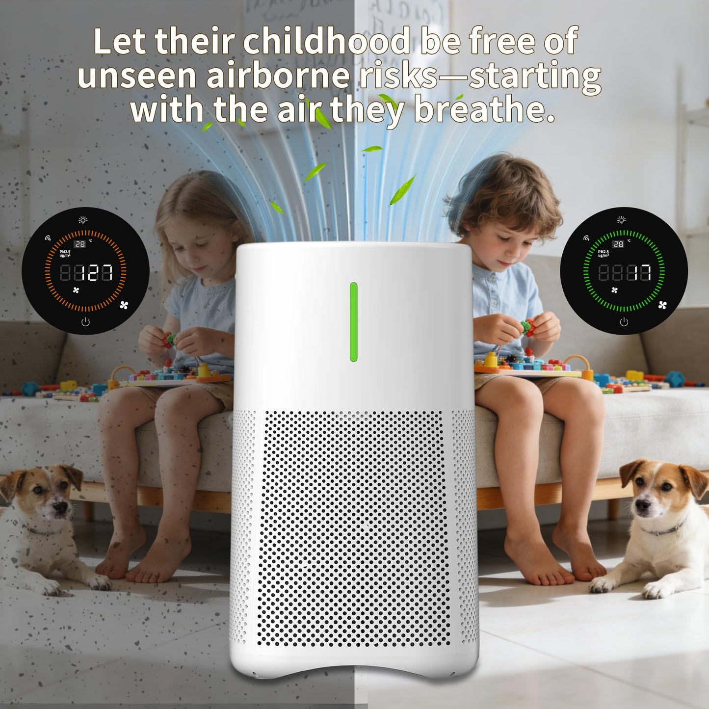 Berk Air Purifiers for Home Living Room,Cover Up to 1550 Ft²,Smart HEPA Air Purifier,PM2.5 Air Quality Display,Portable Air Purifier for Pets Hair, Smoke, Odors,Pollen (D3S-Smart)